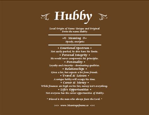 best hubby meaning